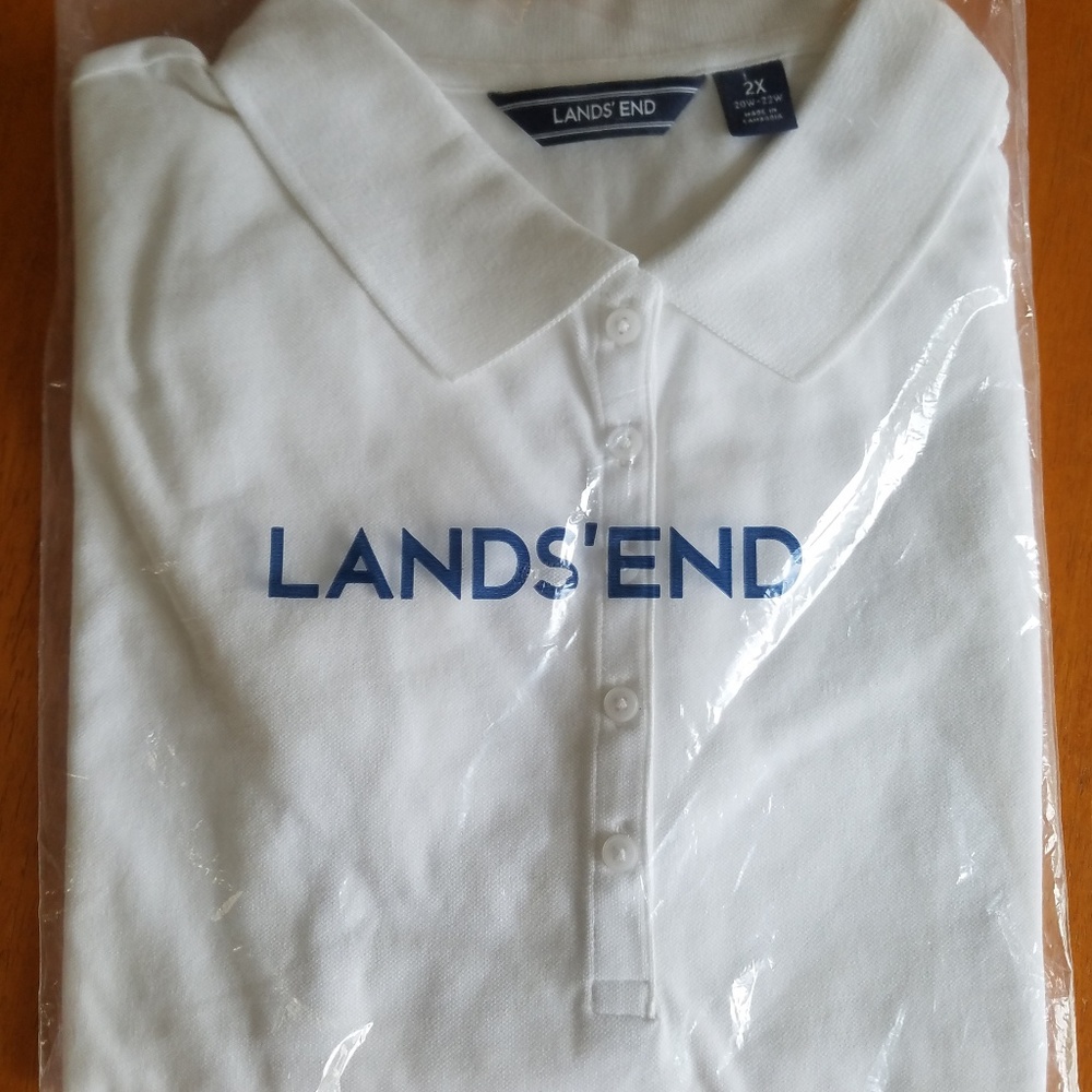 Lands End Mesh Polo Preppy Golf Shirt Plus size 2X